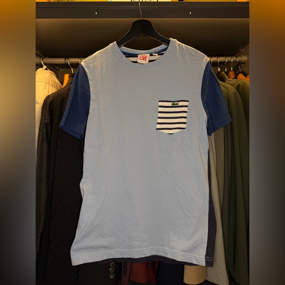 Men’s Lacoste LIVE Striped Short-Sleeved Cotton T-Shirt